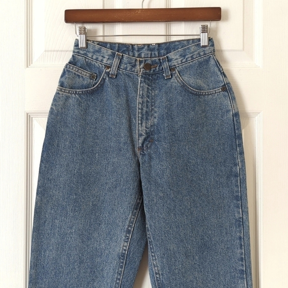 Riders 90's Vintage Deadstock Medium Wash High Rise Easy Fit Tapered Leg Jeans 5 - Picture 2 of 16